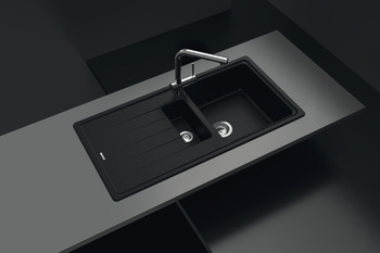 Sink, Single Bowl with Drainer, Schock Element D-100L