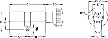 Thumbturn cylinder, Standard profile, keyed different or keyed alike, Startec