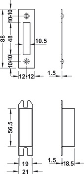 Profile Cylinder Lock, Mortice Deadlock, for Flush Doors, Stainless Steel, Startec