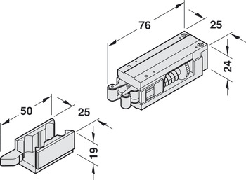 Interlocking hold-open device, for guide rail G 96 GSR, Dorma
