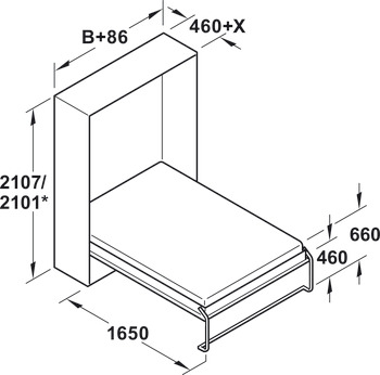 Foldaway Bed Fittings, Häfele Teleletto Comfort