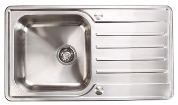 Sink, Stainless Steel Single Bowl and Drainer, 860 mm, Häfele Abbey