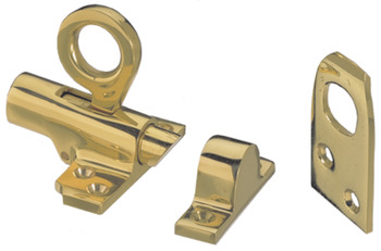 Fanlight Catch, Operated by Finger or Pole Hook, Brass