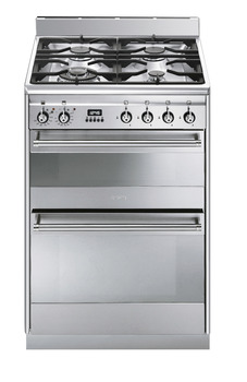 Cooker, with Double Oven, Gas 600 mm, Smeg Concert