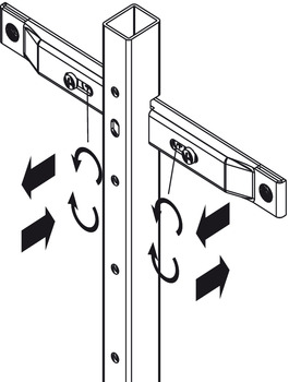 Door Panel Hanging Plate, for Adjustable Height Larder Unit, Vauth-Sagel