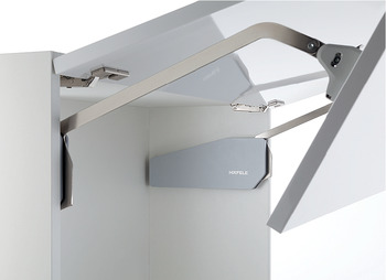 Double flap lift-up fitting, Free fold for flaps made from wood or with aluminium frame