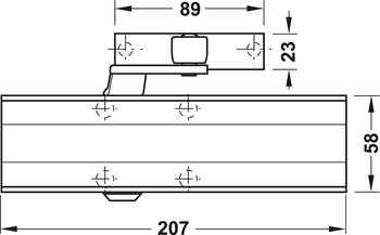Overhead door closer, Startec DCL 80, with arm, EN 2–4, with hold open arm