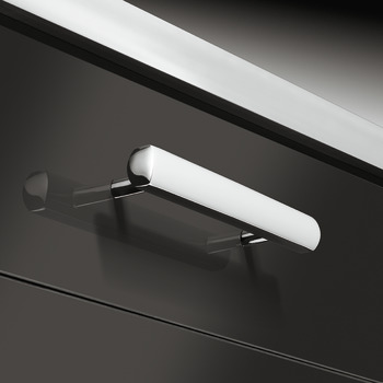 Furniture handle, handle with base, zinc alloy, Häfele design