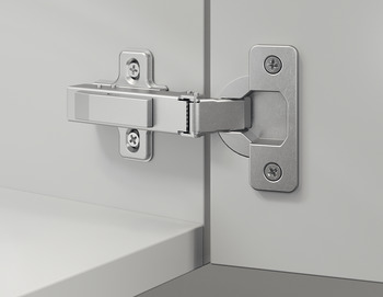 Concealed Cup Hinge, 110°, Half Overlay Mounting, Smuso Quick Fixing 8 mm Cranked Arm, Häfele