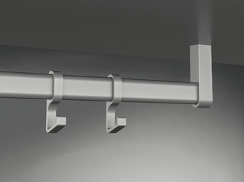 Wardrobe rail, Aluminium, Ø 30 x 14 mm