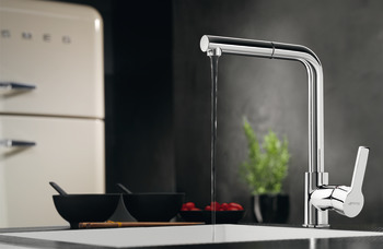Mixer Tap, Single Lever, with Pull Out Spray, Smeg Miro