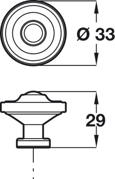 Furniture knob, Zinc Alloy, Ø 33 mm