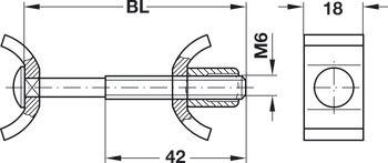 Worktop Connector, Connecting Bolt