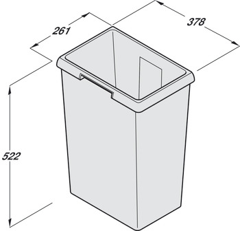Replacement Inner Bin, Capacity 38 Litre, for Euro-Cargo Waste Bins