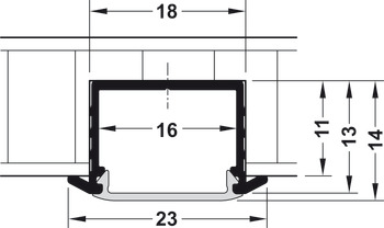 Aluminium Profile, for Loox LED Flexible Strip Lights, Loox 1191