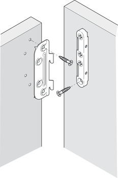 HS Bed connector, With cranked hook-in part and striking plate