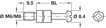 Maxifix Universal Connectors, Connecting Bolt, M6-M8 Thread