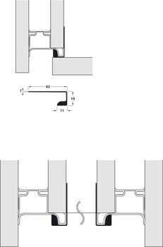 Profile Handle, for Vertical Fixing between Cabinet and Oven
