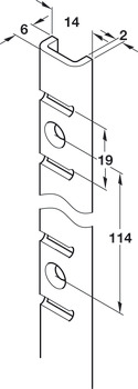 Bookcase Strip, 'U' Section, Heavy Duty Superior Strength, for Commercial Bookcases and Shelving