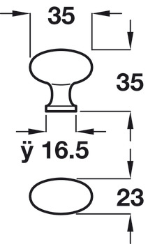 Furniture knob, Zinc Alloy, 30-35 mm
