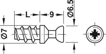 Variofix connecting bolt, Häfele Rafix M20