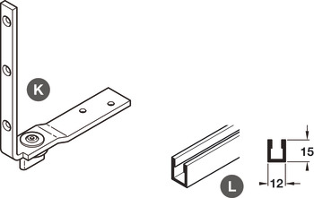 Bottom Door Guide, for Folding Partition Doors, Foldaside 240 Endfold