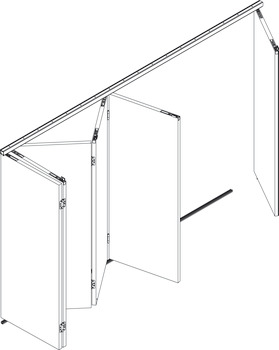 Fitting Set, for Folding Interiors Doors, Hawa-Variofold 80/H