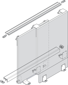 Complete Door Set, with Tracks, for Sliding Wardrobe Doors, Häfele System SF-S35