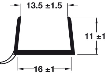 Plinth Sealing Strip, for 15-16 mm Thick Plinth Panels, 3025 mm Length