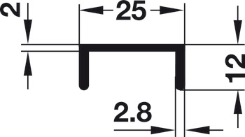 Double guide track, top, for fixing with staples