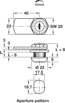 Cylinder Cam Lock, for Metal Furniture