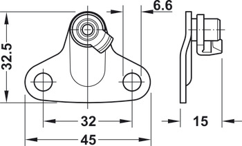 Screw-on Bracket, for Duo 3667 and Duo Forte 3666