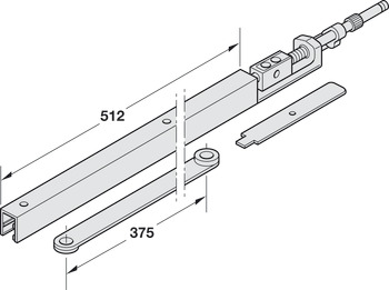 Guide rail, G96 GSR, for narrow inactive leaves, Dorma