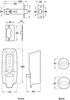 Digital Lock, Mechanical, Medium Duty, Diecast Zinc Body, Unican 7000 Series