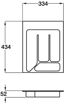 Cutlery Insert, Length 434 mm, Plastic