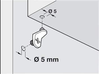 Shelf Support, Plug in, with Thread, for Ø 5 mm Hole, for Wooden Shelves