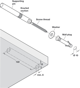 Concealed Shelf Support, for Installation into Masonry Walls