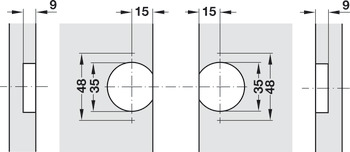 Concealed Mortice Hinge, 180°, for Folding Doors