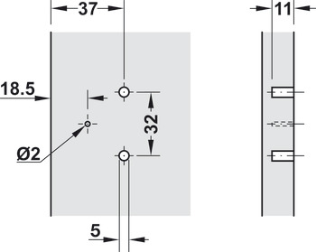 Häfele 5mm Exposed Axle Hinge 270/240� for Thin Doors Shallow design-Overlay 7.0mm 