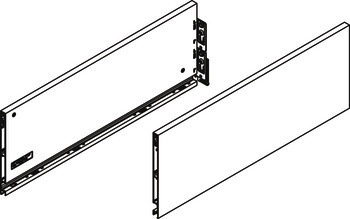 Drawer Sides, 185 mm High, Steel, Vionaro