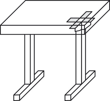 Corner brace, With lateral screw fixing holes, table fittings