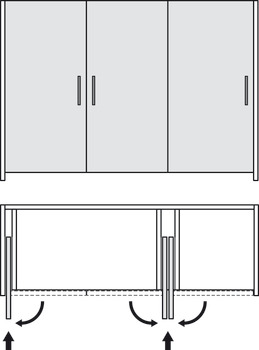 Complete Set, for Pivot Sliding Cabinet Doors, Soft Closing, Hawa-Concepta