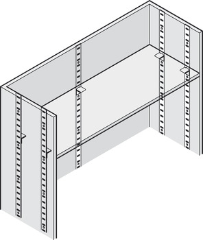 Flat Bookcase Strip, Flush Fitting, for Commercial Bookcases and Shelving