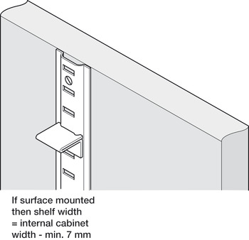Raised Bookcase Strip, Surface Fixing, for Commercial Bookcases and Shelving