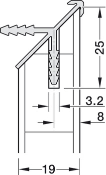 Mitre-joint corner connectors, Aluminium corner profile, with bevel 5 mm