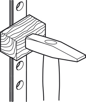 Shelf support, plastic, with support and screw hole