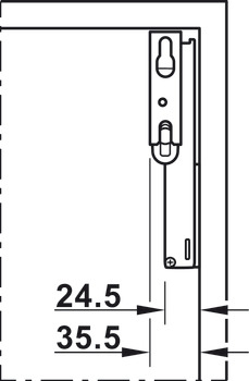 Single Door Flap Fitting, Complete Set, Free Space 1.8 Push