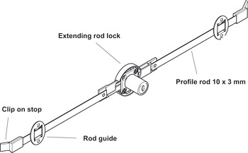 Extending Rod Lock Case, for Screw Fixing, Symo 3000