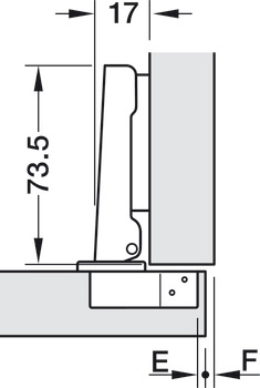 Concealed Cup Hinge, 110° Standard, for 14 - 22 mm Thick Doors, Full Overlay, Häfele Metalla 310