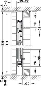 Wooden pivot sliding doors, HAWA Concepta 35 pre-mounted, set